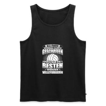 Lustiges Volleyball Shirt Alle Frauen - Männer Premium Bio Tank Top - Schwarz - Vorne - Michal (187cm)