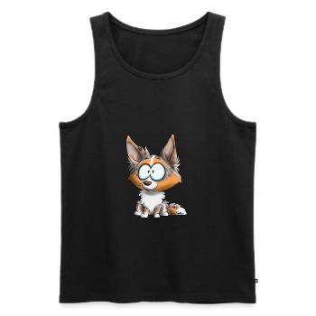 I'm Border Collie - Red Tricolore Merle - Men's Premium Organic Tank Top - black - Front - AI Model Male 178 light (178cm)