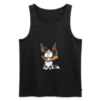 Je suis Border Collie - Noir Tricolore - Débardeur bio Premium Homme - noir - Devant - Michal (187cm)