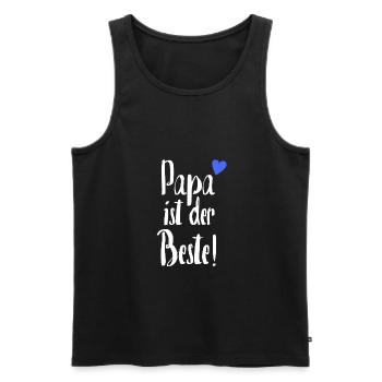 Papa ist der Beste | Bester Papa Geschenk für Papa - Männer Premium Bio Tank Top - Schwarz - Vorne - AI Model Male 178 light (178cm)