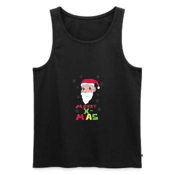 Père Noël Merry X-MAS - Débardeur bio Premium Homme - noir - Devant - Michal (187cm)
