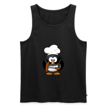 Les aliments sucrés de cuisson barbecue Penguin - Débardeur bio Premium Homme - noir - Devant - Michal (187cm)