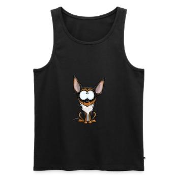 I'm Chihuahua - Black White Fire - Men's Premium Organic Tank Top - black - Front - Michal (187cm)