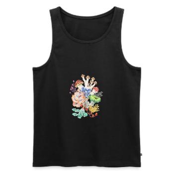 Wild bunch / mushrooms - Men's Premium Organic Tank Top - black - Front - AI Model Male 178 light (178cm)