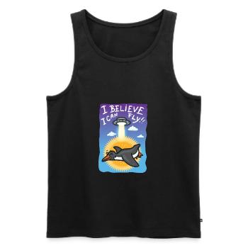 I believe I can fly.Penguin is flying. - Men's Premium Organic Tank Top - black - Front - AI Model Male 178 light (178cm)