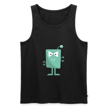 3 eyed monster - Men's Premium Organic Tank Top - black - Front - AI Model Male 178 light (178cm)