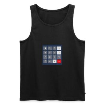 calculator - Men's Premium Organic Tank Top - black - Front - AI Model Male 178 light (178cm)