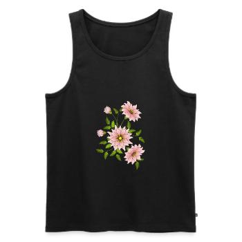 flowers - Men's Premium Organic Tank Top - black - Front - Michal (187cm)