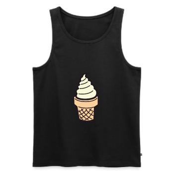 Soft ice cream with waffle vanilla - Men's Premium Organic Tank Top - black - Front - AI Model Male 178 light (178cm)