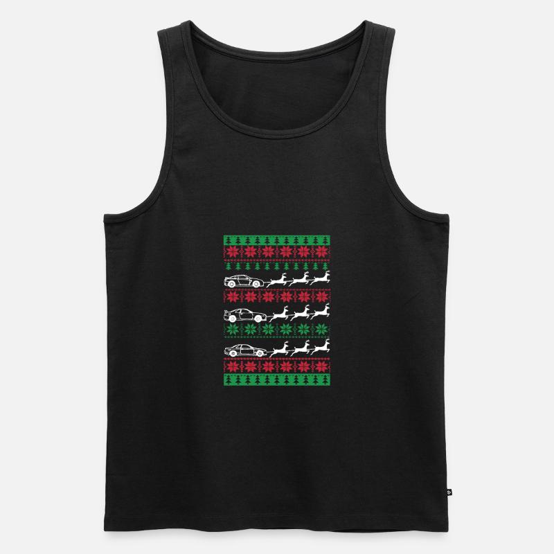 Hässlicher Weihnachtsauto-Ren-Pferdeschlitten - Männer Premium Bio Tank Top - Schwarz