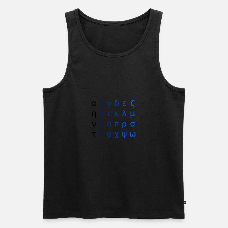 Griechisches Alphabet - Männer Premium Bio Tank Top - Schwarz