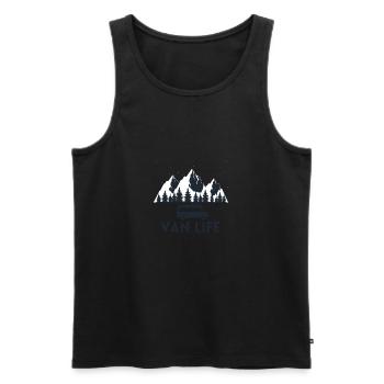 Van life - Débardeur bio Premium Homme - noir - Devant - AI Model Male 178 light (178cm)