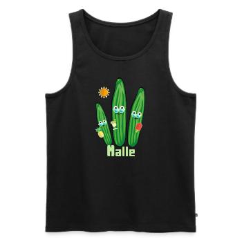 gurken familie,gurken,gurke,malle,trio - Männer Premium Bio Tank Top - Schwarz - Vorne - Michal (187cm)