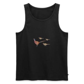 Pheasant family picture drawing - Men's Premium Organic Tank Top - black - Front - Michal (187cm)