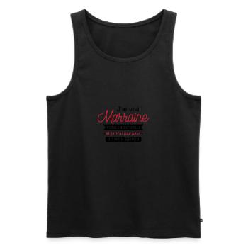 idée cadeau filleule/filleule humour - Débardeur bio Premium Homme - noir - Devant - Michal (187cm)