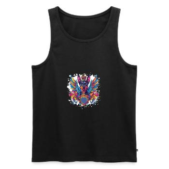 Doberman Dog Head Portrait Colorful - Men's Premium Organic Tank Top - black - Front - Michal (187cm)