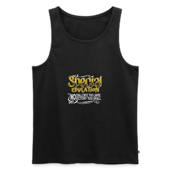 T-shirts de l’éducation de l’enfance en difficulté - Débardeur bio Premium Homme - noir - Devant - AI Model Male 178 light (178cm)