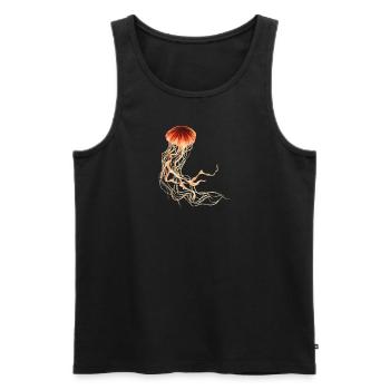 Qualle - Männer Premium Bio Tank Top - Schwarz - Vorne - Michal (187cm)