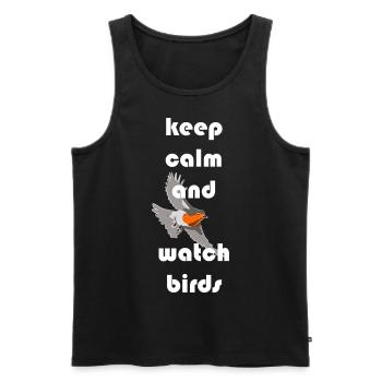 Observation des oiseaux Oiseaux Observation des oiseaux Oiseaux - Débardeur bio Premium Homme - noir - Devant - Michal (187cm)