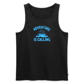 Adventure is Calling - Männer Premium Bio Tank Top - Schwarz - Vorne - AI Model Male 178 light (178cm)