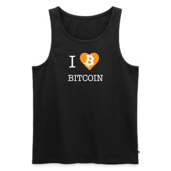 I <3 Bitcoin - Männer Premium Bio Tank Top - Schwarz - Vorne - AI Model Male 178 light (178cm)