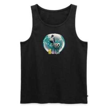 Zebra, digital Art - Männer Premium Bio Tank Top - Schwarz - Vorne - AI Model Male 178 light (178cm)