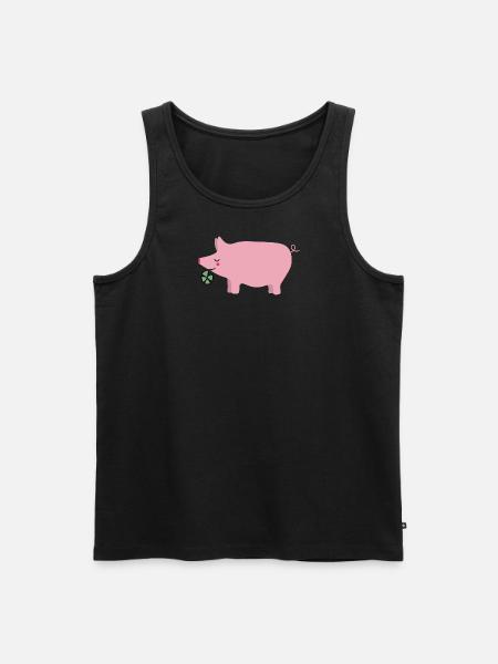 Happiness Pig Cloverleaf - Men's Premium Organic Tank Top - black
