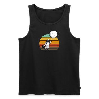 Bitcoin to the Moon Design Shirt Crypto-monnaies - Débardeur bio Premium Homme - noir - Devant - Michal (187cm)