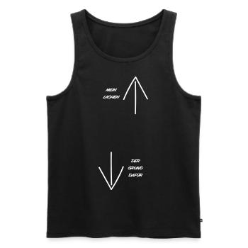 Glücklich, weil großer Penis - Männer Premium Bio Tank Top - Schwarz - Vorne - Michal (187cm)