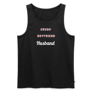 Crush Boyfriend Husband all about Love evolving - Men's Premium Organic Tank Top - black - Front - AI Model Male 178 light (178cm)