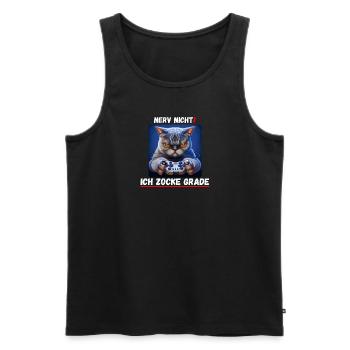 Nerv nicht - Ich zocke grade (Katze) - Männer Premium Bio Tank Top - Schwarz - Vorne - Michal (187cm)