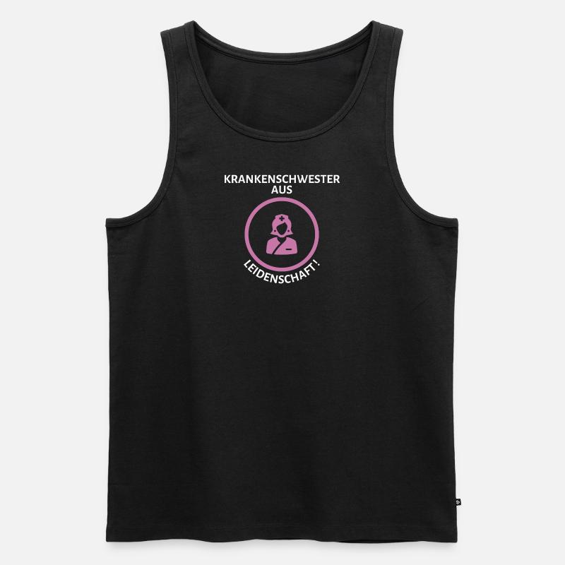 Leidenschaftliche Krankenschwester - Männer Premium Bio Tank Top - Schwarz