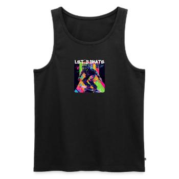 Lets Skate - Cooler Skater Auf Der Straße - - Männer Premium Bio Tank Top - Schwarz - Vorne - Michal (187cm)