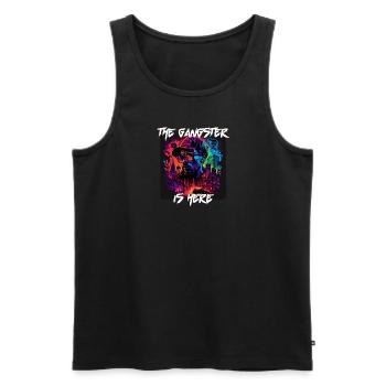 Gangster in the City 2 - Men's Premium Organic Tank Top - black - Front - Michal (187cm)