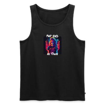 Bad Girl dans la ville 5 - Débardeur bio Premium Homme - noir - Devant - AI Model Male 178 light (178cm)