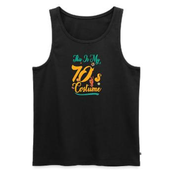 70er Jahre Outfit für Frauen & Männer, Das ist - Männer Premium Bio Tank Top - Schwarz - Vorne - Michal (187cm)