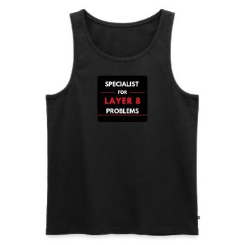 Specialist für Layer 8 Probleme (Rot) - Männer Premium Bio Tank Top - Schwarz - Vorne - AI Model Male 178 light (178cm)