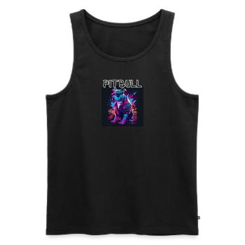 Style graffiti - Cool Pitbull 5 - Débardeur bio Premium Homme - noir - Devant - AI Model Male 178 light (178cm)