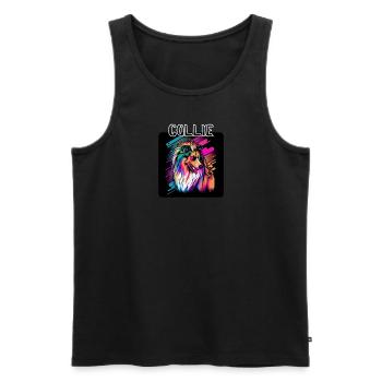 Style graffiti - Cooler Collie 2 - Débardeur bio Premium Homme - noir - Devant - AI Model Male 178 light (178cm)