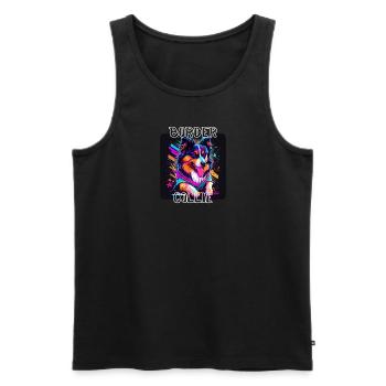 Style graffiti - Cooler Border Collie 3 - Débardeur bio Premium Homme - noir - Devant - AI Model Male 178 light (178cm)