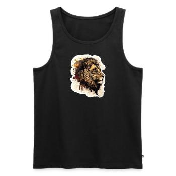 Painting Lion - Männer Premium Bio Tank Top - Schwarz - Vorne - AI Model Male 178 light (178cm)