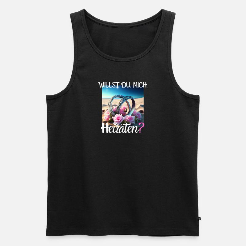 Heiratsantrat für Hochzeit oder Verlobung - - Männer Premium Bio Tank Top - Schwarz