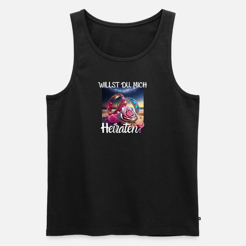 Heiratsantrag für Hochzeit oder Verlobung - - Männer Premium Bio Tank Top - Schwarz