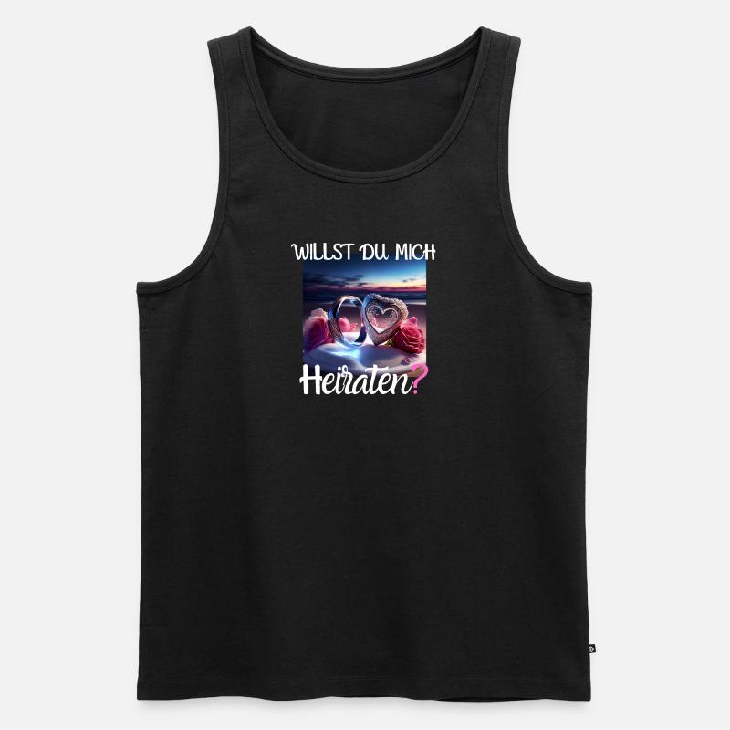 Heiratsantrag für Hochzeit oder Verlobung - - Männer Premium Bio Tank Top - Schwarz