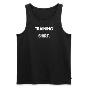 TRAINING SHIRT - Männer Premium Bio Tank Top - Schwarz - Vorne - Michal (187cm)