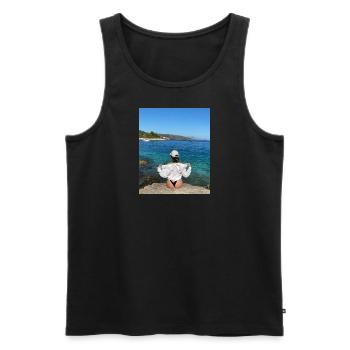 Beat view - Männer Premium Bio Tank Top - Schwarz - Vorne - Michal (187cm)