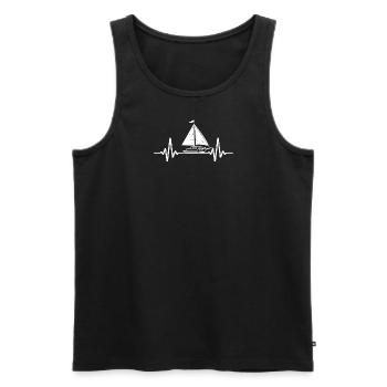 EGK Bootsliebhaber Herzschlag Segel Segelsport Ges - Männer Premium Bio Tank Top - Schwarz - Vorne - Michal (187cm)