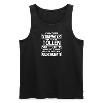 Ich Bin Stolzer Stiefvater Einer Tollen Stieftocht - Männer Premium Bio Tank Top - Schwarz - Vorne - Michal (187cm)