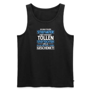 Ich Bin Stolzer Stiefvater Einer Tollen Stieftocht - Männer Premium Bio Tank Top - Schwarz - Vorne - Michal (187cm)