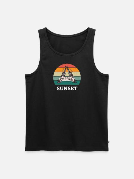 Sunset Cheers - Männer Premium Bio Tank Top - Schwarz